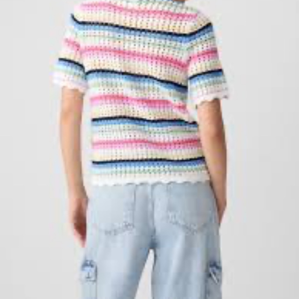 GAP Women's Colorful Striped Crochet Top